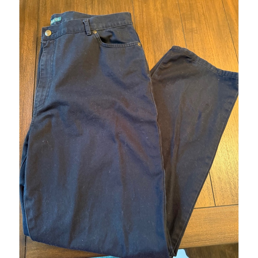 Lauren Jeans Co Ralph Lauren Navy Blue Straight Leg Cotton Pants Womens 16
